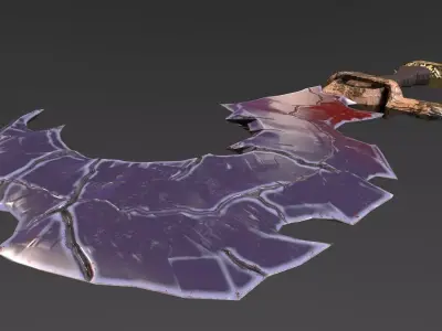Crystal Scythe of the Abyss - 3D Model Low-poly 3D model