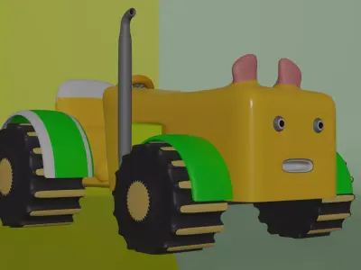 Cartoon Tractor  3D model by anuragyadav