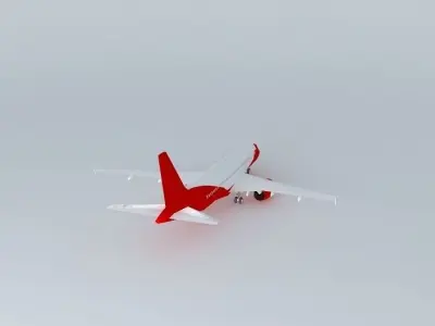 A320 white plane Free 3D model