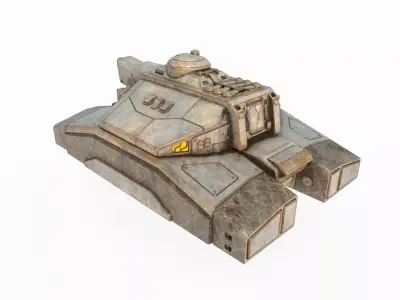 Future sci-fi maglev laser gun tank 3D model
