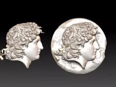 Alexander the Great v2 cnc  relief 3D print model