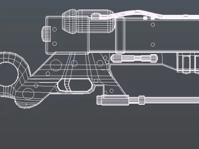 Futuristic Weapon Low-poly 3D model