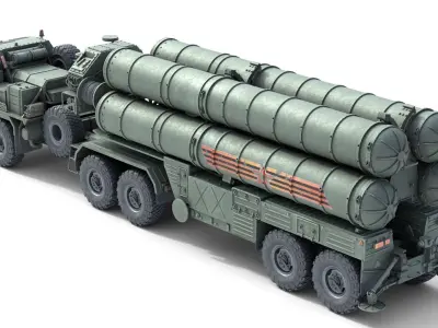 S-400 Triumf Air Defense System Low-poly 3D model