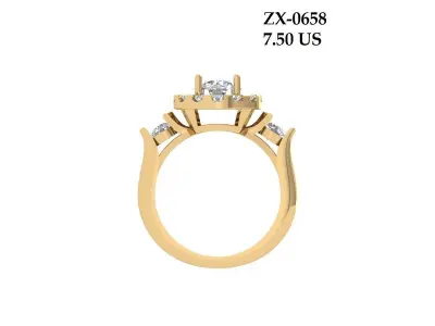 Art Deco Ring 3D print model 20