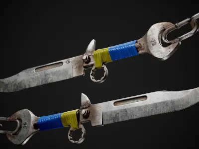 Homemade knife Game-ready Low-poly 3D model