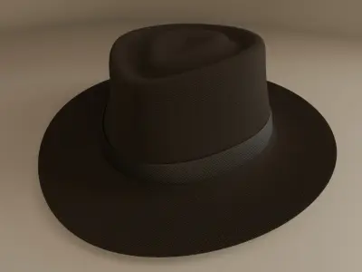 Old Fashioned Fedora Low-poly 3D model
