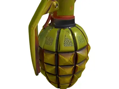 Stylized Combat Grenade 3D Model Low-poly 3D model