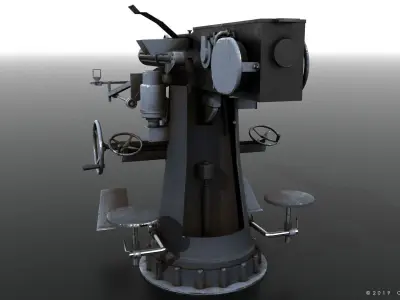 40mm Vickers-Terni Low-poly 3D model