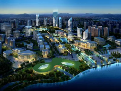 3Dmax fashion city commercial square building 350 3D model