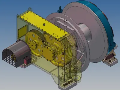 Escort towing winch H 250 kN 3D model