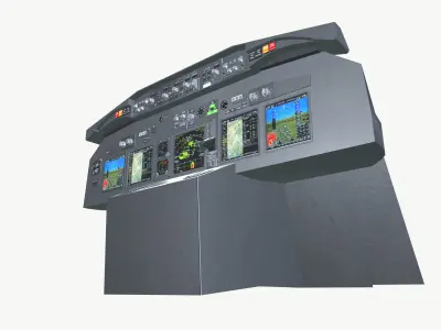 Airplane Cockpit Front Panel 3D model