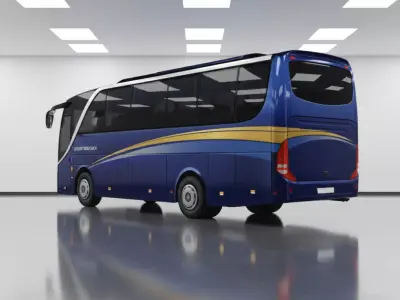 Luxury Low Poly Coach Bus 3D Model 04 Low-poly 3D model