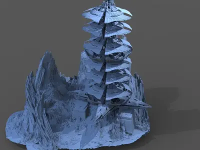Palace mushroom Tower courtyard 1  3D model