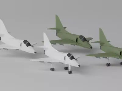 Cartoon Douglas A-4 Skyhawk 3D model