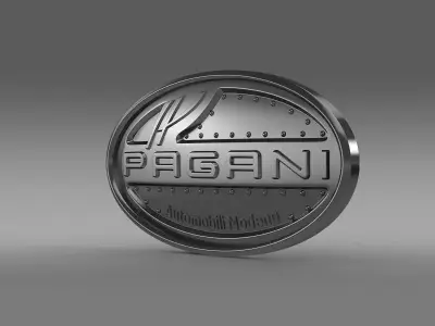 pagani logo 3D model by Sergey