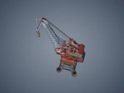 Dock Crane Low-poly 3D model shop