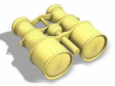 Vintage Binocular Low-poly 3D model