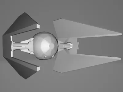 STAR WARS Tie Interceptor Space Ship - Low Poly Game - FBX Model Low-poly 3D model