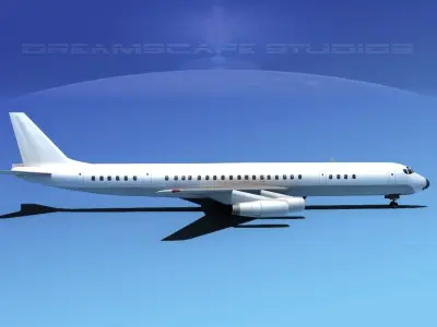 Douglas DC-8-63 Unmarked 1 3D model