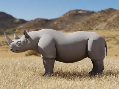 Rhinoceros Low-poly 3D model purchase