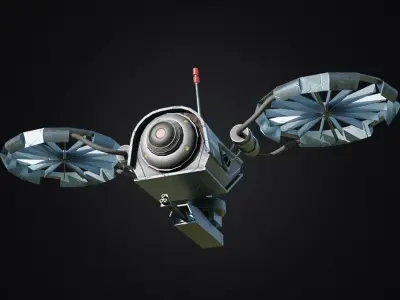 sci-fi Drone Low-poly 3D model get
