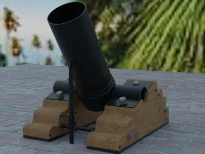 Fireworks launcher 100mm 3D model