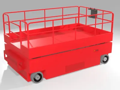 Scissor Lifter - Manlift Low-poly 3D model