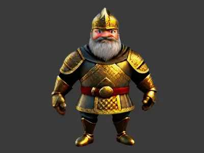 Old Knight Low-poly 3D model