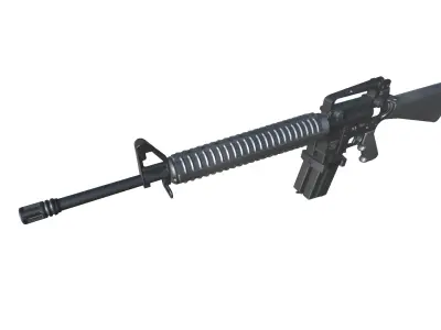26-Assault-Rifle-M16-gun model 3d game ready model  Low-poly 3D model