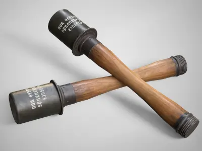 M24 Stick Hand Grenade AAA Game Ready Low-poly 3D model
