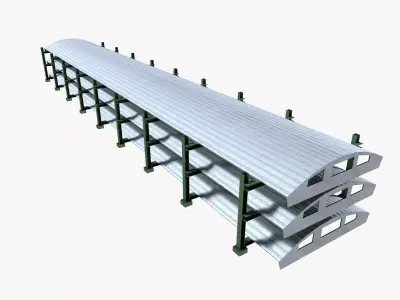 Rail Coach Roof Panels Low-poly 3D model