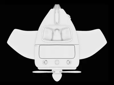 Aircraft 3D model spacecraft Low-poly 3D model