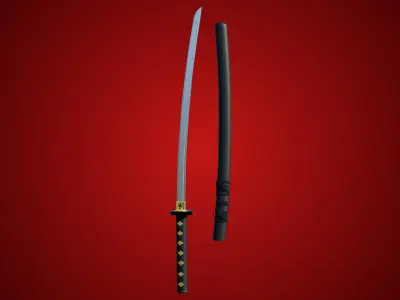 Sword 09 Game Ready PBR Unity UE Arnold V-Ray Textures Included Low-poly 3D model