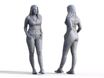 Figure Julia typ B  for ship model railway diorama 3D 3D print model