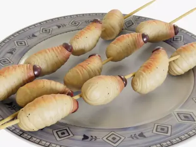 Sago grubs 3D model