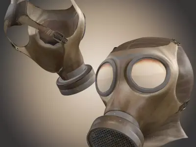 Gas Mask Low-poly 3D model