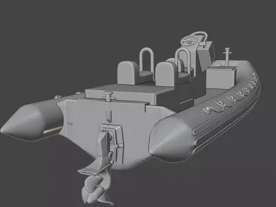 Rigid Hulled Inflatable Boat 3D Printable 3D print model