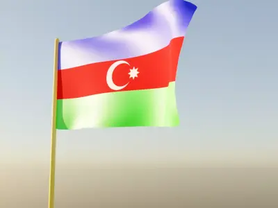 Flag of Azerbaijan 3D model