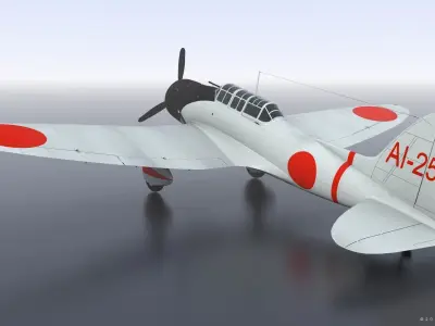 D3A1 - Rigged Low-poly 3D model