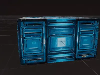 Modular Sci-Fi Corridor Box 360 Environment Low-Poly Low-poly 3D model