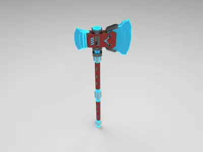 Stylized War Axe Low-poly 3D model purchase