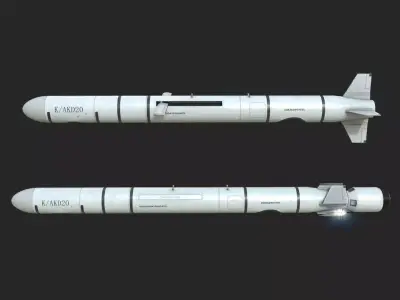 CJ-20 AKD-20 KD-20 Chinese Air-Launched Cruise Missile  Low-poly 3D model