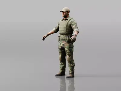 Low Poly Basic Soldier Character Low-poly 3D model