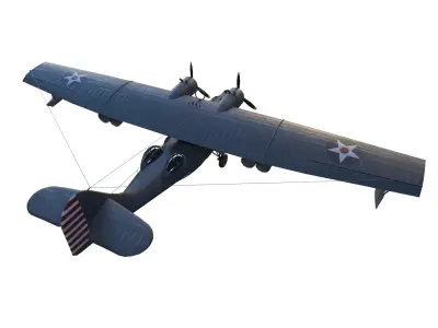 PBY-5 Catalina Low-poly 3D model