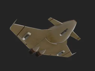 Sci Fi Rigged Spacecraft Low-poly 3D model