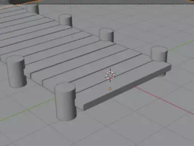 Low Poly Wooden Pier Low-poly 3D model