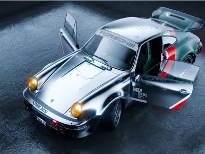 Porsche 911 Turbo 930 Cyberpunk Low-poly 3D model