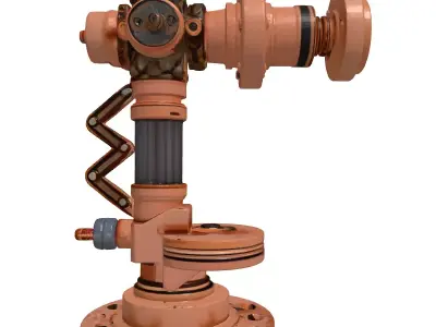 Steampunk Mechanical Arm Isolated Render 3D model