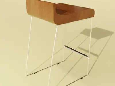 Industrial Bar Stool Low-poly 3D model purchase