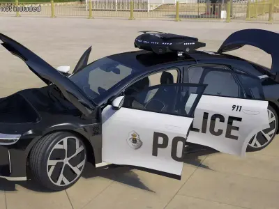 Lucid Air Electric Police Car Drone Launch Rigged for Maya 3D model